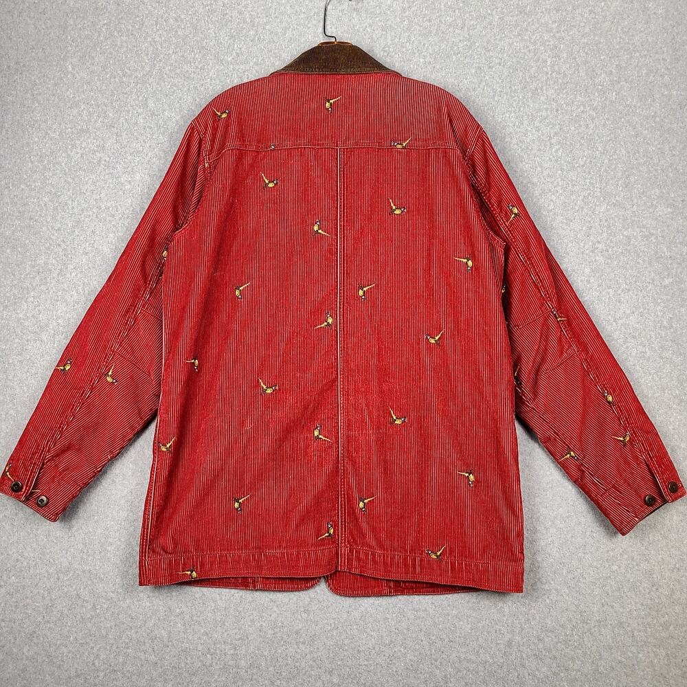 LL Bean Vintage Archive Red Corduroy Pheasant Barn Jacket Coat Women’s Medium - Picture 13 of 16